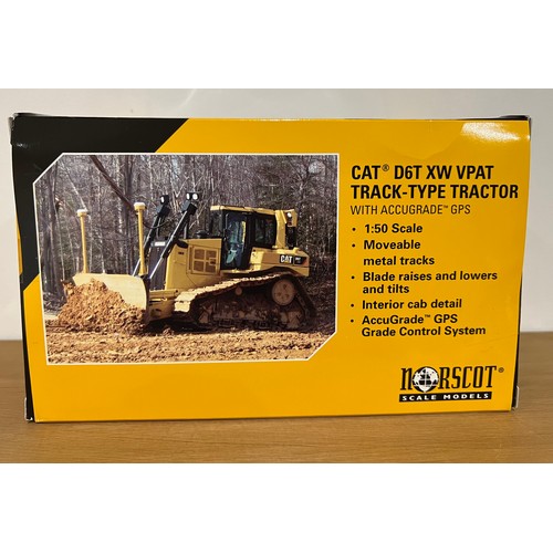 45 - NORSCOT CAT D6T XW VPAT TRACK TYPE TRACTOR WITH ACCUGRADE GPS, REF:55197, DIE CAST, 1:50, BOXED, GRE... 