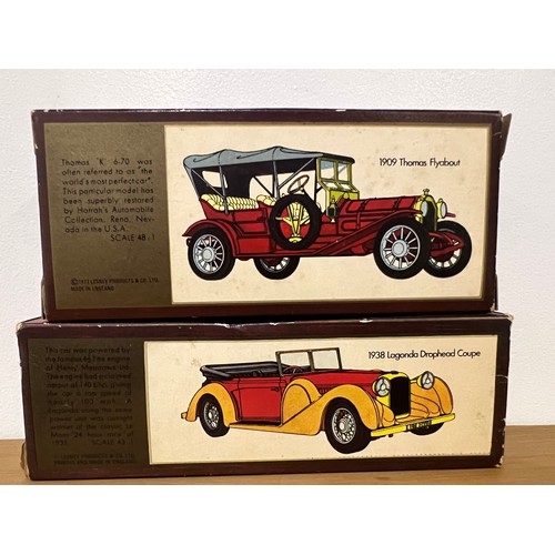 58 - 2 X MATCHBOX MODELS OF YESTERYEAR, 1 X Y-12 1909 THOMAS FLYABOUT 1:48, Y-11 1938 LAGONDA DROPHEAD CO... 