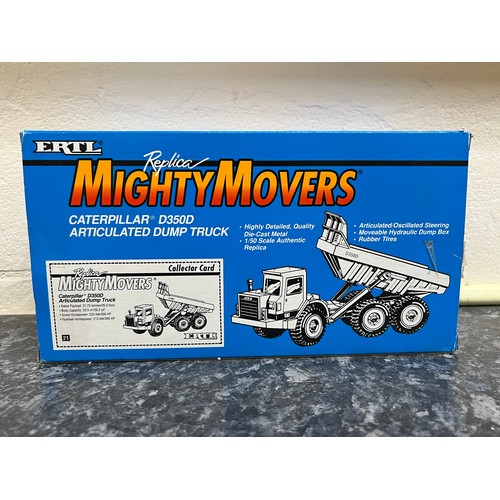 60 - ERTL MIGHTY MOVERS REPLICA, CATERPILLAR D350D ARTICULATED DUMP TRUCK, 1:50, REF:2431, DIE CAST, BOXE... 