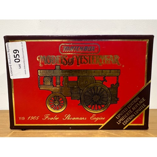 59 - MATCHBOX MODELS OF YESTERYEAR, Y-19 1905 FOWLER SHOWMANS ENGINE, LIMITED EDITION, DIE CAST, BOXED, G... 