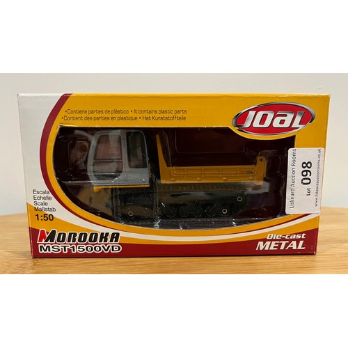 98 - JOAL MOROOKA MST1500VD, TRACK CARRIER, REF:223, 1:50, DIE CAST, BOXED, GREAT CONDITION