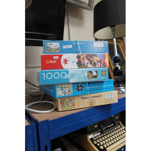 307 - 5 X BOXED 1000 PIECE JIGSAW PUZZLES