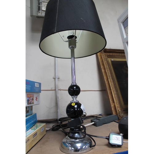 308 - BLACK MODERN TABLE LAMP AND SHADE