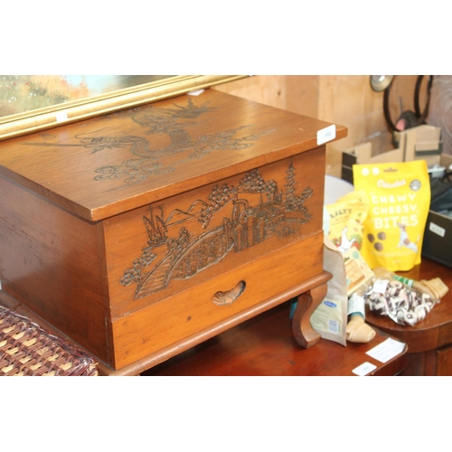 392 - EASTERN DRAGON STORAGE CHEST WITH DRAWER