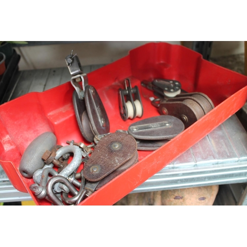 51 - SELECTION OF SAILING PULLEYS ETC