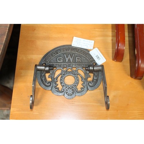 595 - REPRODUCTION GREAT WESTERN RAILWAY TOILET ROLL HOLDER