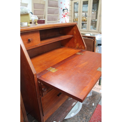 606 - LOCKABLE TEAK TABLETOP BUREAU