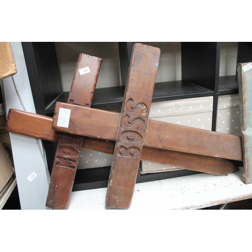 272 - 2 X LARGE WOODEN CROSSES (BOSS AND MOWGLI)