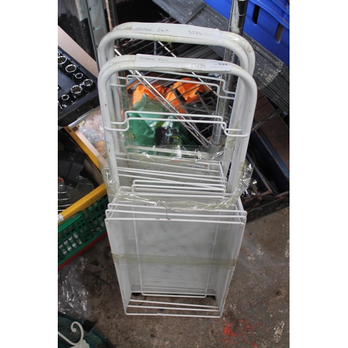 14 - 2 METAL WHEELED STORAGE RACKS