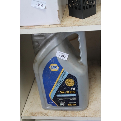 82 - APPROX 4L 5W30 MOTOR OIL