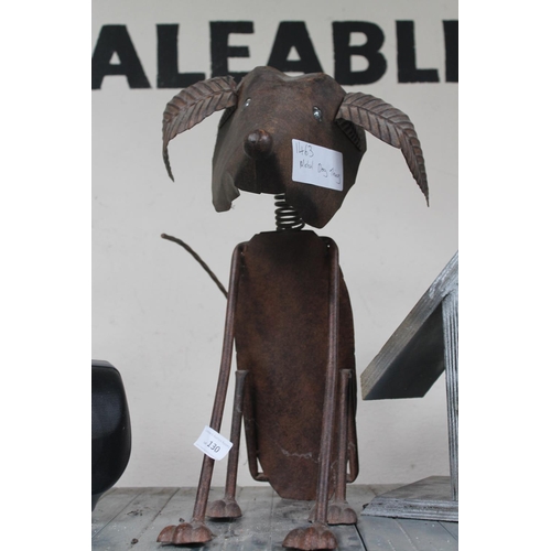 130 - METAL DOG GARDEN ORNAMENT