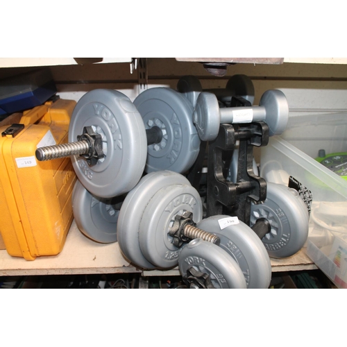 150 - SELECTION OF DUMBELLS AND WEIGHTS