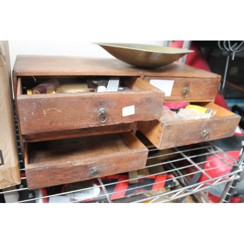 22 - SMALL 5 DRAWER HOBBY CHEST WITH CONTENTS