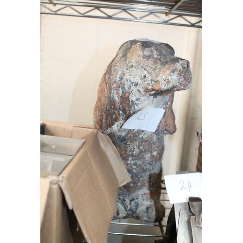 25 - LARGE CONCRETE GARDEN DOG (WOOF WOOF)