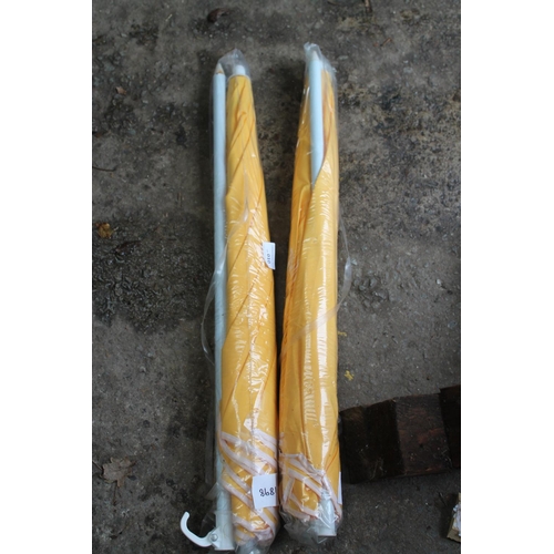 10 - 2 X NEW YELLOW GARDEN UMBRELLAS
