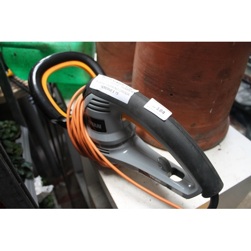 184 - TITAN 240V HEDGE TRIMMER, GOOD WORKING ORDER