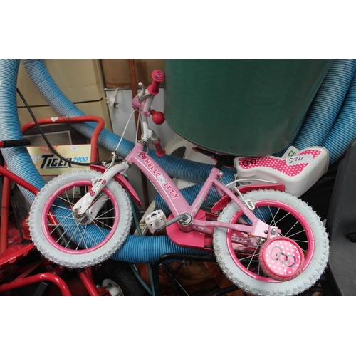 219 - CHILDS HELLO KITTY PUSHBIKE WITH STABILISERS