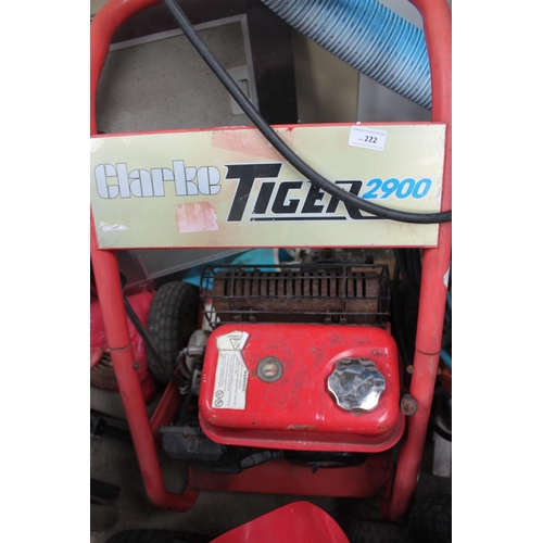 222 - CLARKE TIGER 2900 PRESSURE WASHER