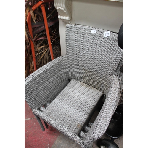 226 - 4 X GREY RATTAN EFFECT GARDEN CHAIRS