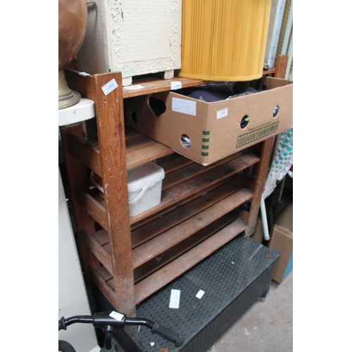233 - 5 TIER WOODEN STORAGE RACK