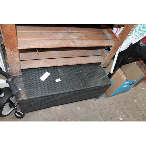 234 - GLASS TOP RATTAN TABLE