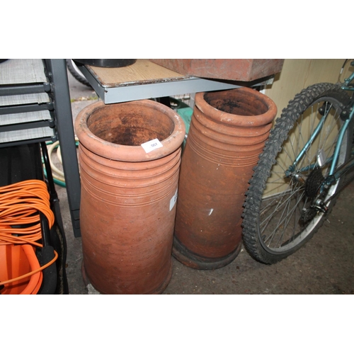 7 - PAIR OF TERRACOTTA CHIMNEY POTS
