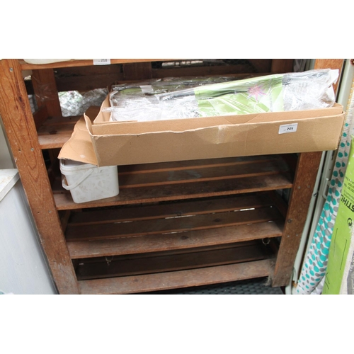 203 - WOODEN SHELVING UNIT