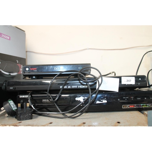 247 - TRIO OF DVD PLAYERS (2 X SAMSUNG, LABGEAR)