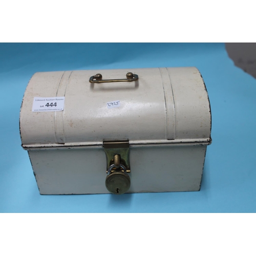 444 - LOCKABLE METAL TIN WITH KEY