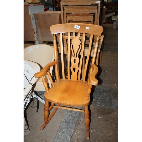 690 - HIGH BACK SOLID PINE ROCKING CHAIR - SOLID ORDER