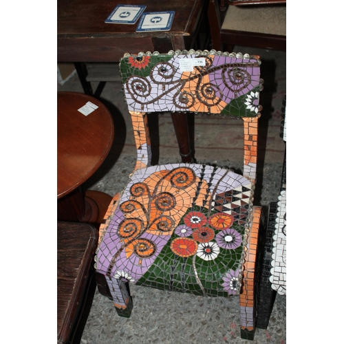 736 - CHILDS MOSAIC HANDCRAFTED CHAIR