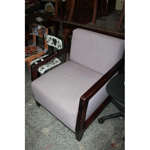 738 - PURPLE DEEP SEATED ARMCHAIR