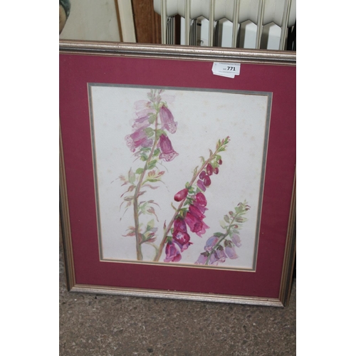 771 - FRAMED WATERCOLOUR PRINT OF A FOXGLOVE