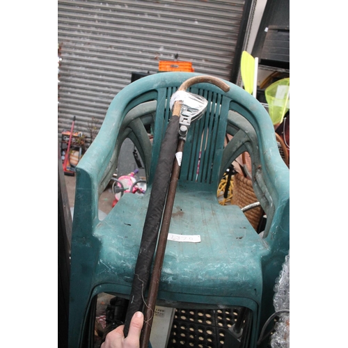 131 - VINTAGE FOLDING SHOOTING STICK AND BAMBOO HANDLED UMBRELLA