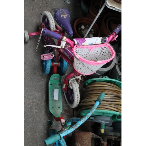 170 - DISNEY PRINCESS BIKE AND A THOMAS SCOOTER