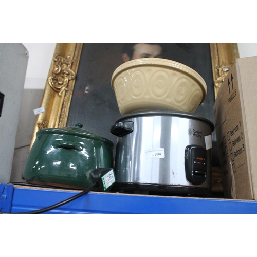 304 - RUSSEL HOBS RICE COOKER, MIXING BOWL AND COOK