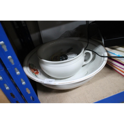 317 - LARGE WASH BOWL AND BED PAN