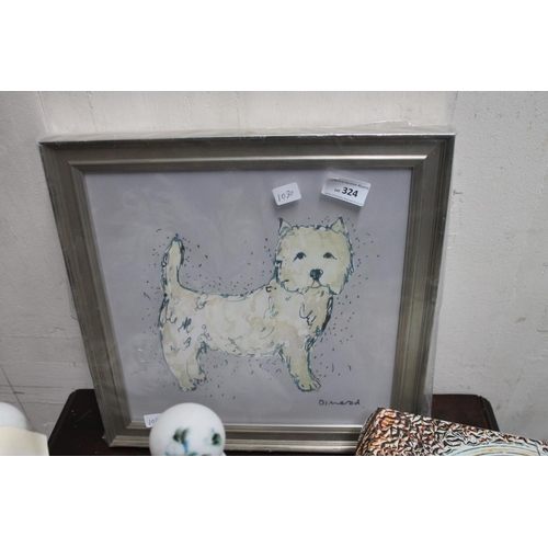 324 - SIGNED PICTURE OF A WESTIE DOG