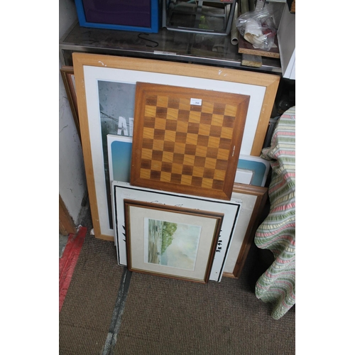 350 - QTY OF PICTURES INC WOODEN CHESSBOARD