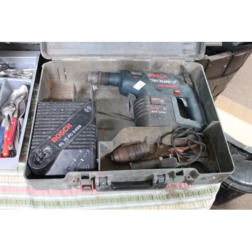 351 - BOSCH CORDLESS 24V SDS HAMMER DRILL WITH CHARGER  WORKING ORDER
