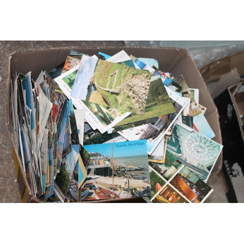 183 - LARGE BOX OF NEW AND USED WORLDWIDE POSTCARDS