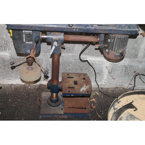 13 - A FERM FRTD-134/350 PILLAR DRILL WITH POLISHING WHEEL