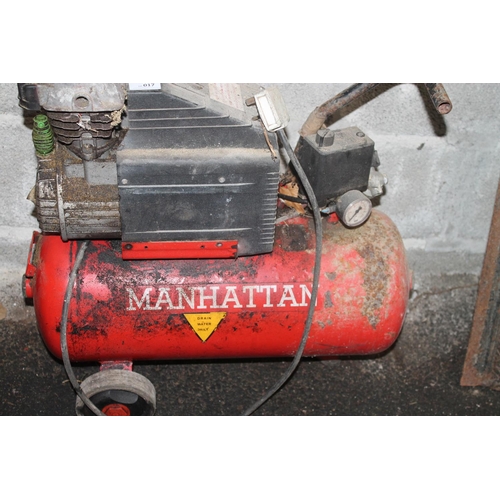 17 - MANHATTAN GM191 190L AIR COMPRESSOR - TESTED AND WORKING