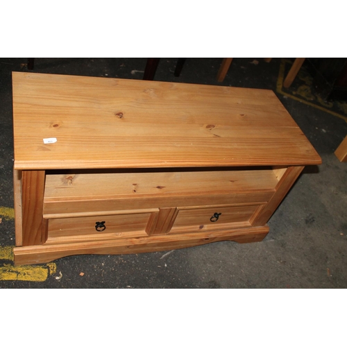 455 - SOLID PINE TWO DRAW TV CABINET