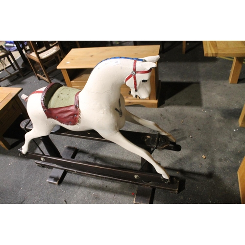 488 - ANTIQUE BRANDED ROCKING HORSE (NO WORK)