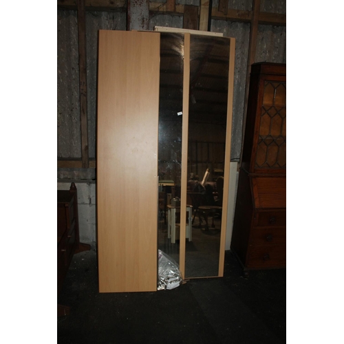 489 - TIDY FOUR DOOR COMPLETE MIRRORED WARDROBE