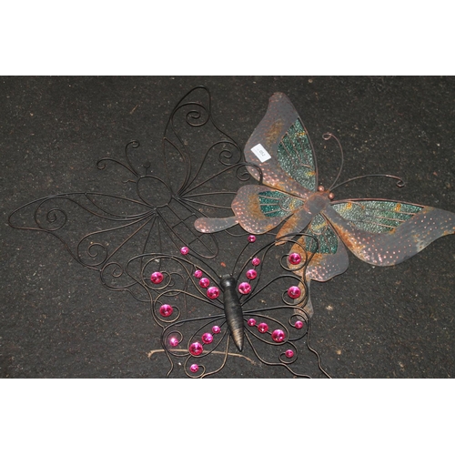 52 - 3 X BUTTERFLY WALL HANGINGS