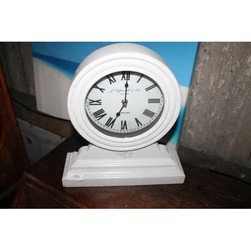 552 - ORANATE WHITE MANTLE CLOCK