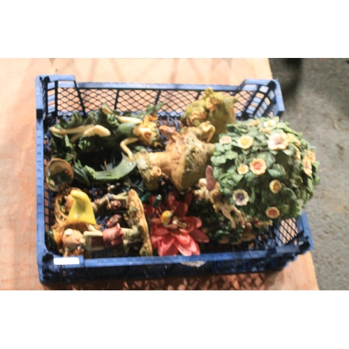 88 - CRATE OF FAIRY ORNAMENTS AND MUSICAL FAIRY MERRY GO ROUND