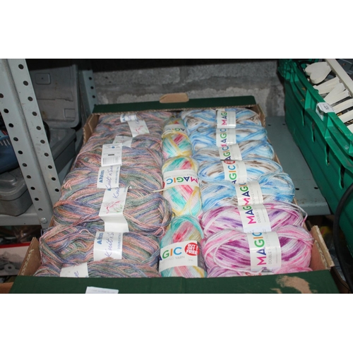 109 - BOX OF DOUBLE KITTING WOOL (VERY COLOURFUL)